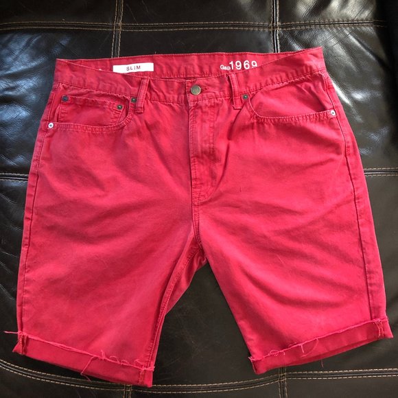 GAP Other - Gap sz 36 Slim Red 1969 Roll Cuff Cut Off Shorts